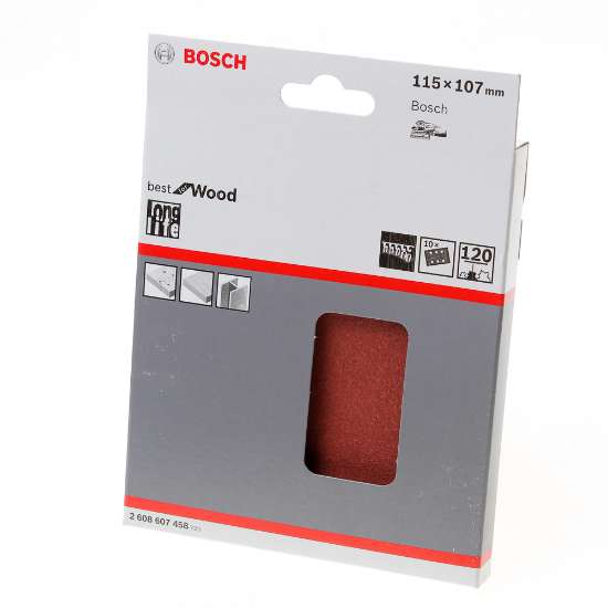 Afbeeldingen van Schuurvel klit wood and paint 115 x 107 K120 blister van 10 vellen