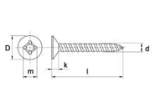 Afbeeldingen van Plaatschroef met platverzonken kop phillips roestvaststaal A2 3.5 x 38mm