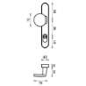 Afbeeldingen van Veiligheidsgarnituur, D4E, alum.,afgerond, duwer/kruk, met kerntrekbeveiliging, PC92, deurdikte 40-54mm, schild 40mmx246mm