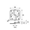 Afbeeldingen van Axa Veiligheidskogelstiftpaumelle topcoat gegalvaniseerd ronde hoeken rechts 89 x 89 x 3mm SKG*** 1203-25-23/V4E