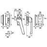 Afbeeldingen van Axa Raamsluiting met nok drukknop inbouw sluitkom rechts F2 3318-31-92/E
