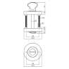 Afbeeldingen van WC-sluiting 8mm rond ø52x10mm met nokken wit