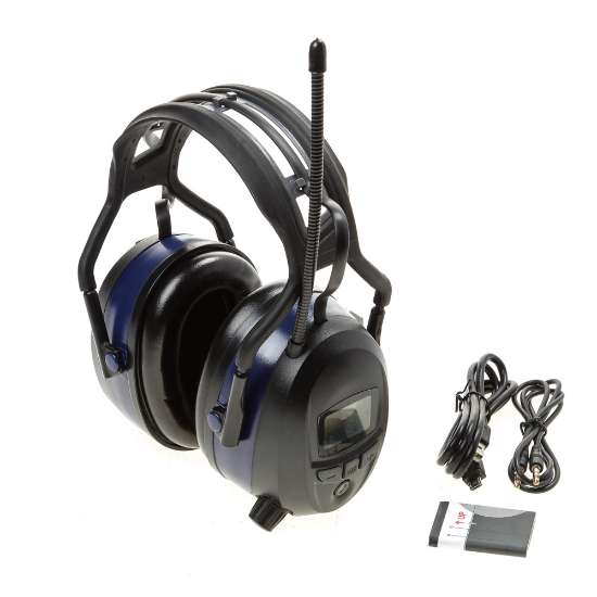 Afbeeldingen van Gehoorbeschermer met digitale radio FM - DAB+ -  bluetooth - ingebouwde MP3. Kleur ral 5001 (groenblauw). SNR waarde 29