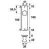 Afbeeldingen van Axa Binnenbeslag kastknop sleutelgatafstand 56mm F1 6350-70-91/56E