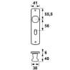 Afbeeldingen van Axa Binnenbeslag kastknop sleutelgatafstand 56mm F1 6350-70-91/56E
